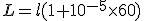 L=l(1+10^{-5} \times 60)